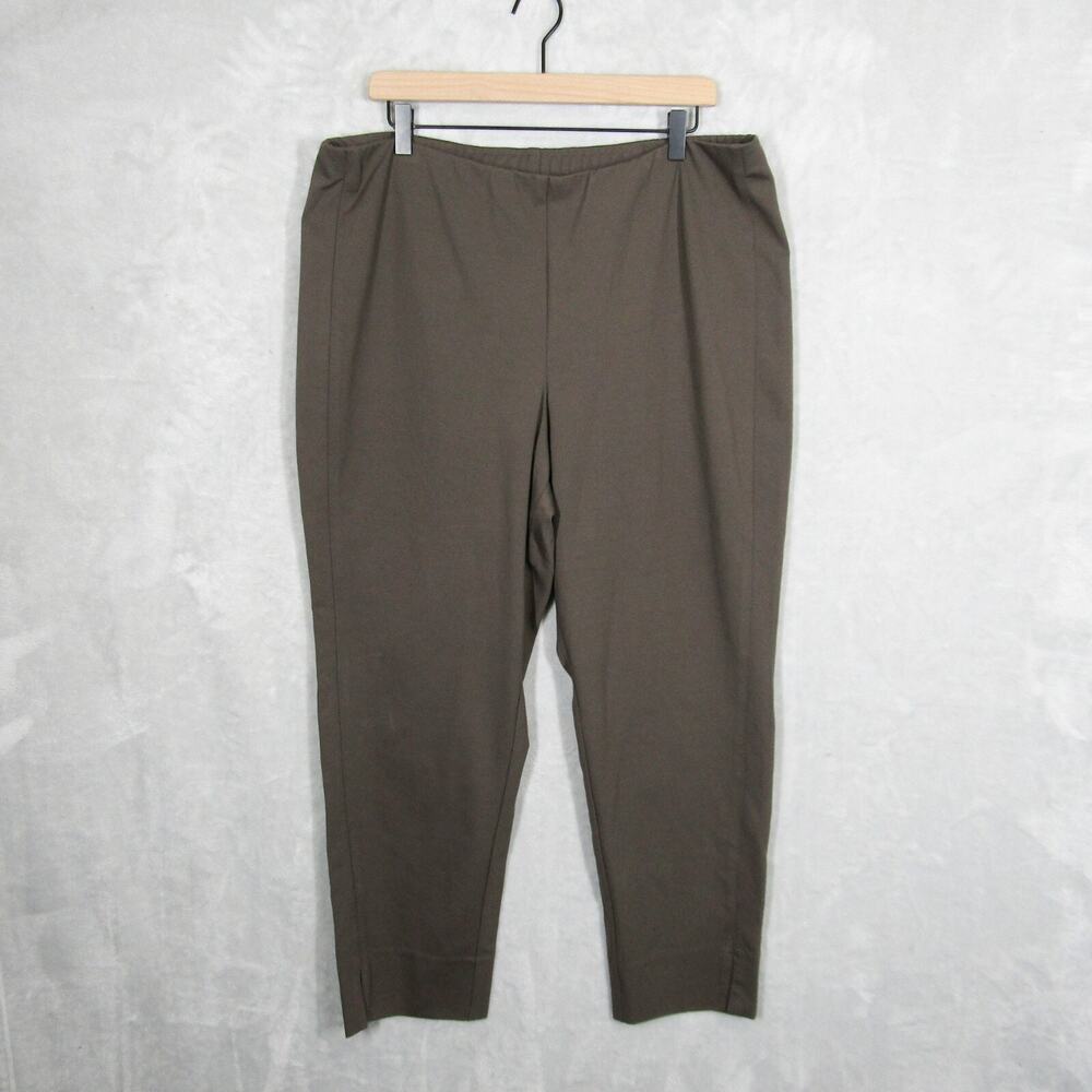 J. Jill Pants Womens Xl Petite Mocha Brown Ponte Slim Leg New NWT